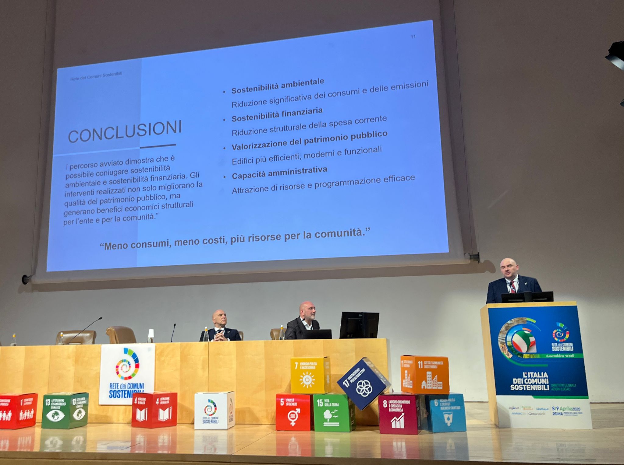 L'intervento del sindaco Belli Franzini all'assemblea dei comuni sostenibili